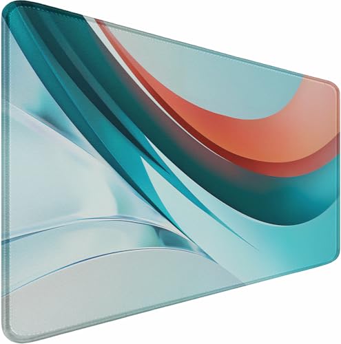 Extra Large Gaming Mouse Pad 31.5 x 11.8 in, Waterproof Mousepad with Stitched Edges, Premium Microfiber Cloth Surface, Non-Slip Base Keyboard Desk Mat for Home Office Gaming, Desktop Blue Red - color: Desktop Blue Red, size: 31.5L x 11.8W inches