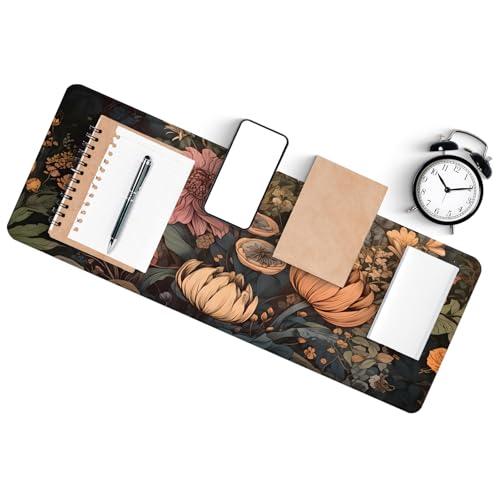 Gaming Mouse Pad with Anti-Slip Rubber Base, Extended Large Computer Mouse Mat with Stitched Edges, Long XL Anime Mousepad for Laptop and Keyboard, 31.5 x 11.8 inch (Wildflowers) - color: Wildflowers
