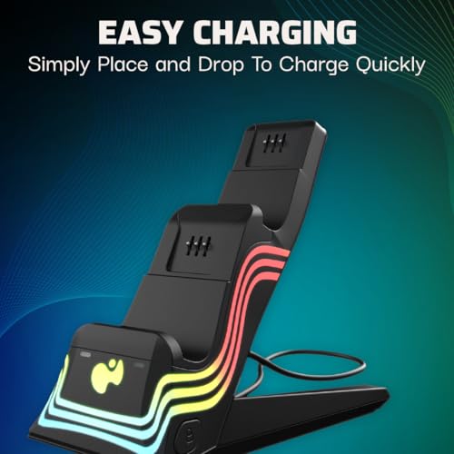PDP Afterglow Wave LED Dual Gaming Charger for 2 Xbox Controllers, Customizable RGB Lighting Effects - Black - color: Black, style: Xbox