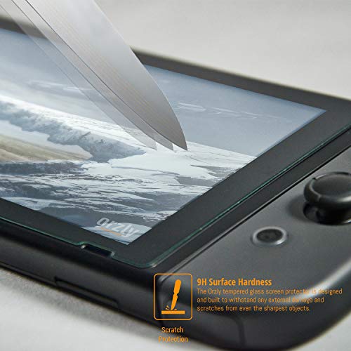 Orzly Glass Screen Protectors Compatible with Nintendo Switch - Premium Tempered Glass Screen Protector Twin Pack [2X Screen Guards - 0.24mm] for 6.2 Inch Tablet Screen on Nintendo Switch Console - size: 6.2"