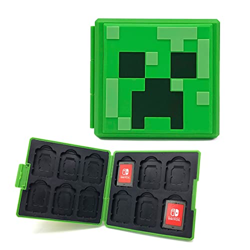 doepeBAE Game Card Case for Nintendo Switch,Portable Game Card Holder,Hard Shell Storage Case,Large Capacity Switch Card Organizer with 12 Card Slots (M Green)