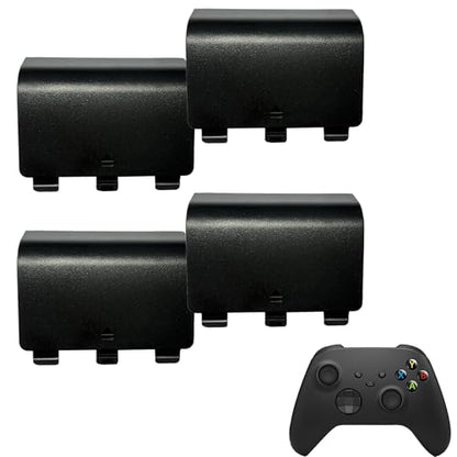 4 Pack Battery Back Cover for Xbox Series X Controller, Battery Cover Door Compatible with Xbox Series S Controller, Battery Back Shell Repair Part for Xbox Series X/Series S Controller (Black) - color: Black