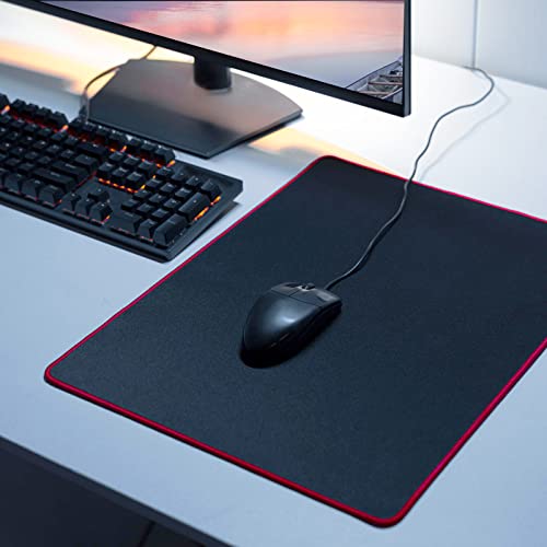 Wolaile Gaming Computer Mouse Pad with Black Stitched Edge,18x14 inches - color: Black, size: 18"x14"