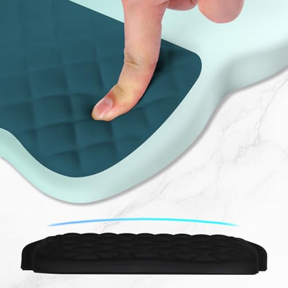 ITNRSIIET Ergonomic Mouse Pad Wrist Support with Memory Foam Massage Bulge & Non-Slip PU Base, Carpal Tunnel Pain Relief, Prevent Wrist Sweating, 12 x 8 x 1.2 inch, Light Green to White - color: Light Green to White