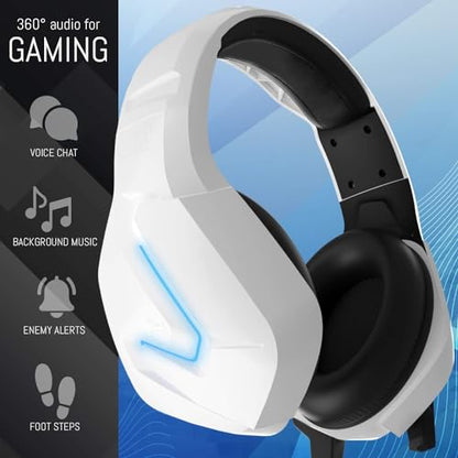 Orzly Gaming Headset (White) for PC and Gaming Consoles PS5, PS4, Xbox Series X | S, Xbox ONE, Nintendo Switch & Google Stadia Stereo Sound with Noise Cancelling mic - Hornet RXH-20 Siberia Edition - color: White