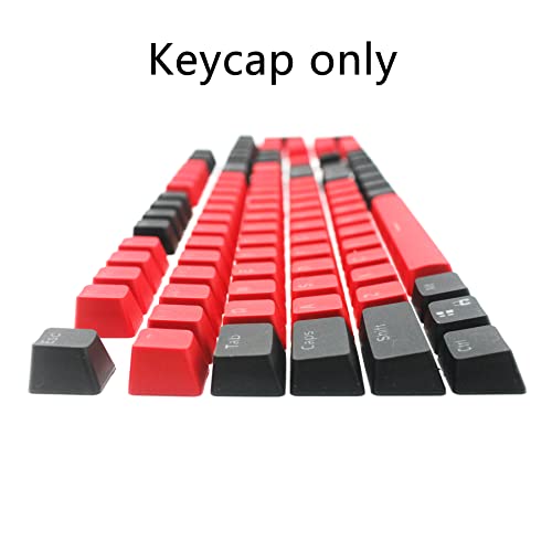 (keycap only) PBT keycap, 104-key Customization, 60% Backlight with Key Puller OEM Configuration American Layout, Suitable for 61/87/104 Mechanical Keyboard (Red+Black) - color: Red+Black