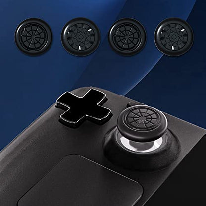 PERFECTSIGHT Thumb Grip Caps for Switch 2 2025/ Steam Deck PS5/PS4/Xbox One/360/NS Pro Controller, Anti-Slip Thumbsticks Joystick Caps Analog Stick Button Cover with Joystick Protectors, Geometry - color: Black Geometry