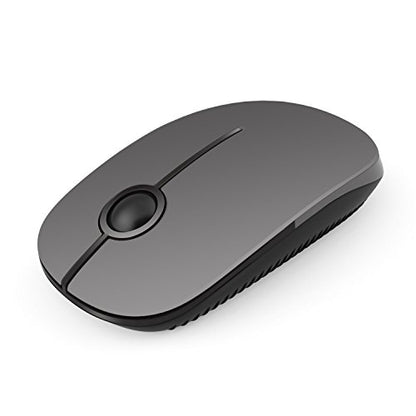 Unipows Wireless Mouse-2.4G Slim Portable Computer Mouse, Black and Gray | Nano Receiver, Less Noise Mobile Optical Mice for Notebook, PC, Laptop, Desktop - color: Black and Grey