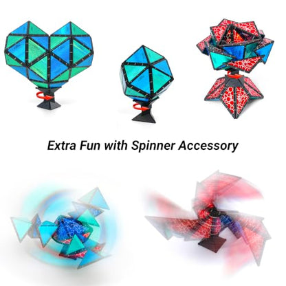 TOSY Magnet Pyramid Stone - 1 Cube Transforms into 1 Billion Shapes (Bunny, Egg Basket, Flowers, Heart…), 243 Rare Earth Magnets, Holographic Design, Puzzle/STEAM Toy, Easter Birthday Gift, 2-Pack - color: Stone (Set of 2)
