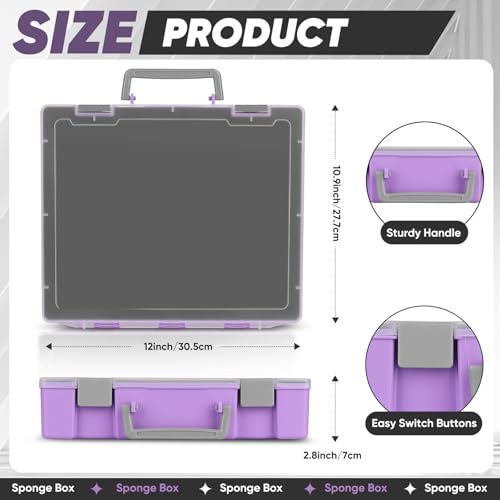 Miniature Storage Carrying Figure Case - 50 Slot Figurine Minature Carrying Case with 2 Foam Layer for Miniatures Compatible with 40k, DND & More (Purple) - color: Purple