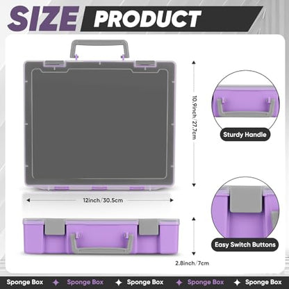 Miniature Storage Carrying Figure Case - 50 Slot Figurine Minature Carrying Case with 2 Foam Layer for Miniatures Compatible with 40k, DND & More (Purple) - color: Purple