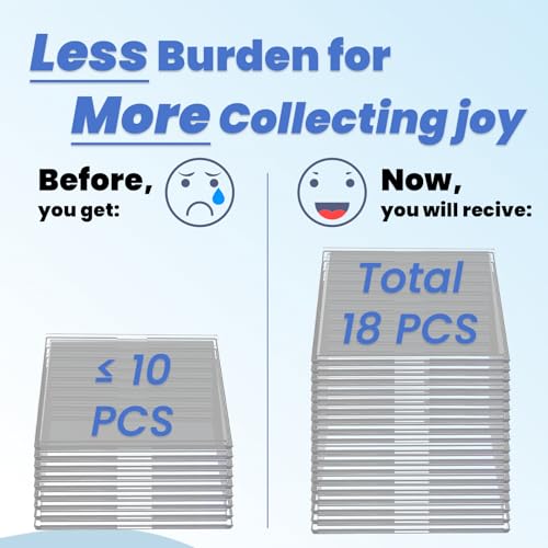 Transparent 18 Pack Hard Cards Sleeves Top Loaders-Acrylic Card Protector Clear Card Brick-95mm*69mm-Fit for Rift LOL tcg,OPCG,Trading Cards