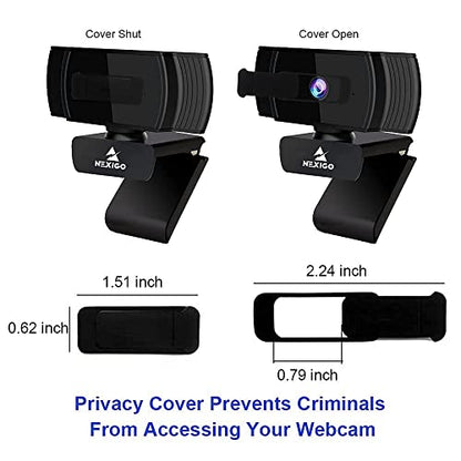 NexiGo 1080P Autofocus Webcam Kits, N930AF FHD USB Web Camera with Privacy Cover, Upgraded Video Conference Lighting, Extendable Tripod Stand, for Zoom/Skype/Teams