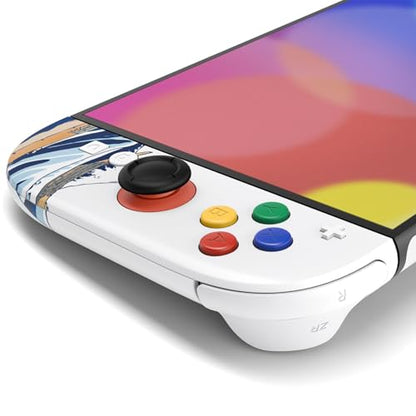 eXtremeRate DIY Replacement Shell Buttons for Nintendo Switch 2, Custom Full Set Back Plate Controller Housing with Buttons for Switch 2 Handheld Console & Joycon 2 - Deluxe Version - The Great Wave - color: The Great Wave