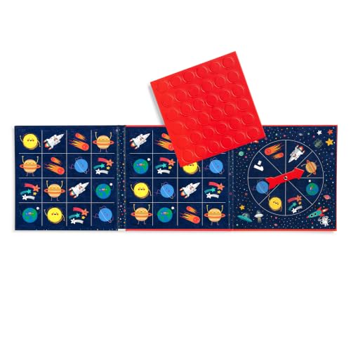 Mudpuppy Space Bingo – Outer Space Version of Travel-Friendly Magnetic Board Game with Adorable Illustrations of Planets for Children Ages 4 to 10, 2-6 Players - style: Space Bingo