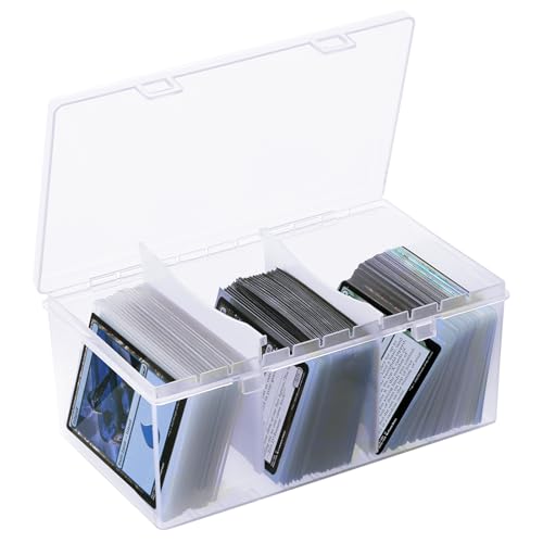 CDBXPRG Toploader Storage Box for 100 + 3" x 4" 35pt Rigid Card,Trading Card Storage Box with Dividers for 500+ Baseball Card Case,Playing Card Case for MTG, Sport Cards,Game Cards 1 PACK - style: 1 Pack