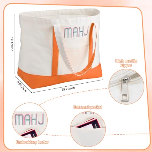 Ceenna American Mahjong Set with Carrying Bag,American,Orange - color: Orange