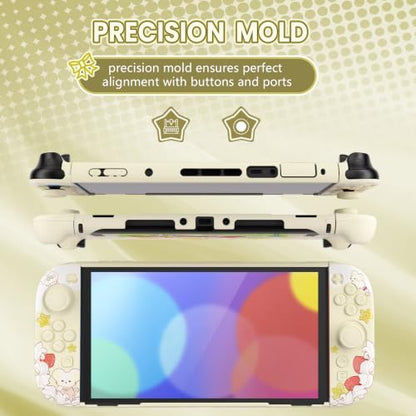 PlayVital Protective Case for Nintendo Switch 2 - Kawaii Dockable Hard Case Shell for Switch 2 with Thumb Grip & Sticker & Button Caps, Anti-Scratch, Shockproof Cover Skin - Creamy Mousie Picnic - color: Creamy Mousie Picnic