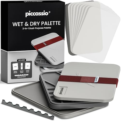 Stay Wet Palette for Acrylic Painting, Easy to Clean, Sturdy and Durable, Ideal for Painting Miniatures, Warhammer Painters, Students, Beginners, and Hobbyists - color: Gray