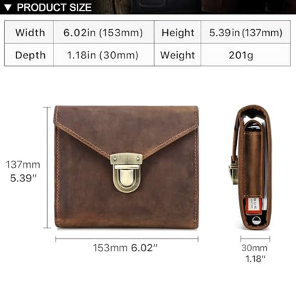 CONTACTS Full Grain Leather Playing Card Case for 2 Decks | Handmade, Playing Card Holder, A6 Notepad Pocket, Poker Card Travel Case for Adults - size: Standard