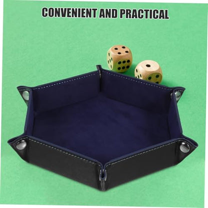 VANZACK Tabletop PU Dice Tray Foldable Dice Storage Box for Table Games Elegant Design with Snaps PU Material Multi Functional Organizer and More