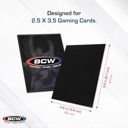BCW Deck Guard - Double Matte Card Sleeves | 500 Count Box (10 Packs of 50 Sleeves) |Acid-Free, No PVC | Fits 2.5" x 3.5" Game Cards | Archival Safe Sleeves for Card Protection (Black) - color: Black