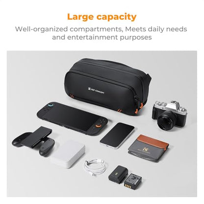 K&F CONCEPT Sling Bag for Nintendo Switch 2, Crossbody Camera Bag with 4 Compartments, Waterproof Travel Shoulder Bag Compatible with Switch 2/Steam Deck/Canon/Nikon/Sony/DJI/GoPro