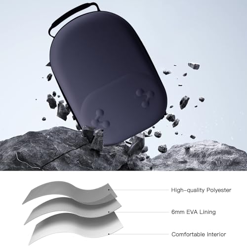 bibuks Hard Carrying Case Compatible with Oculus Meta Quest 3/3S,VR Headset Elite Strap and Touch Controller Accessories Carry Case,Hard Shell Travel Storage Bag (Blue) - color: Blue