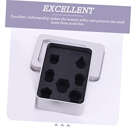 Metal Dice Storage Box with Foam Liners Portable Rectangular Tin Case for Dice Lightweight Organizer for RPG and Board Games