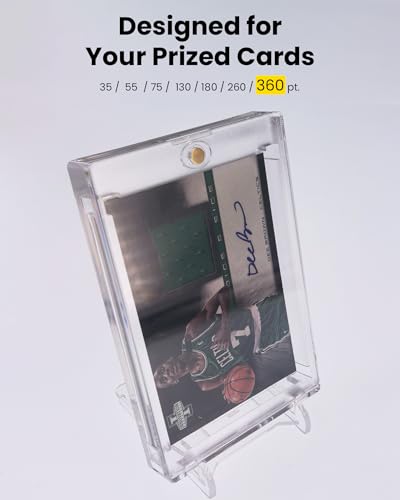 360PT Magnetic Card Holders for Trading Cards, 5 Pack UV Protection | Clear Display Cases with Magnetic Closure for Ultra Thick Sports & TCG Cards, Patch, Jersey, Relic, Memorabilia&Booklet Cards - size: 2.52 x 3.54 in 360PT One Touch Magnetic Holder