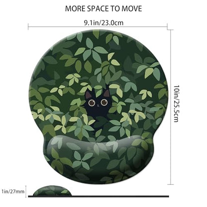 Mouse Pad Wrist Support,Ergonomic Mouse Pad with Wrist Rest,Comfortable Mousepad with Smooth Wrist Rest,Pain Relief Mouse Pads for Non-Slip Base,Computer,Laptop,Office & Home(Cat in The Meadow) - color: Cat in the Meadow