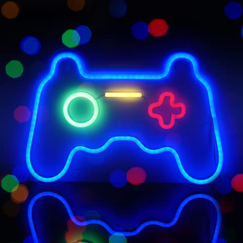 Gamepad Neon Sign Light Bedroom Wall Decor Gaming Lights Teen Boys Room Decor LED Wall Sign Playstation Light Up Sign Video Game Room Accessories for Gamer Gift Birthday Party Room Decorations - style: Gampad