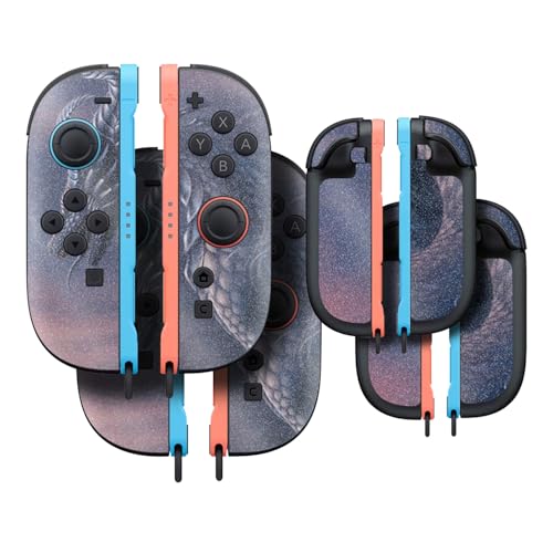 Glossy Glitter Gaming Skin Compatible with Nintendo Switch 2 Joy-Con Controller 2 Pack - Dragon Fantasy - Premium 3M Vinyl Protective Wrap Decal Cover - Easy to Apply | Made in The USA by MightySkins - color: Dragon Fantasy, size: 2 Pack of Joy-Con Skins,
