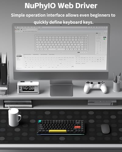 NuPhy Halo V2 IO Wireless Mechanical Keyboard with PBT Keycaps,Hot Swappable Custom Gaming Keyboard,Aluminum Alloy Frame,RGB Backlit,Gasket Structure,BT5.0/USB-C/2.4GHz Low Latency Office Keyboards - color: 75% Layout Black, size: Brown Max Switch