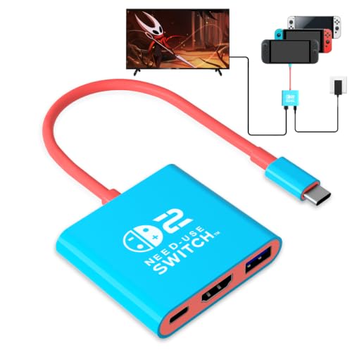 Switch 2 Dock for Nintendo Switch2 Tv Adapter Portable Switch2 Docking Station, Switch TV Adapter Compatible Steam Deck/Switch OLED, USB C to HDMI Adapters Support 4K/1080P Switch2 TVs Dock Mode - size: 4K/1080P