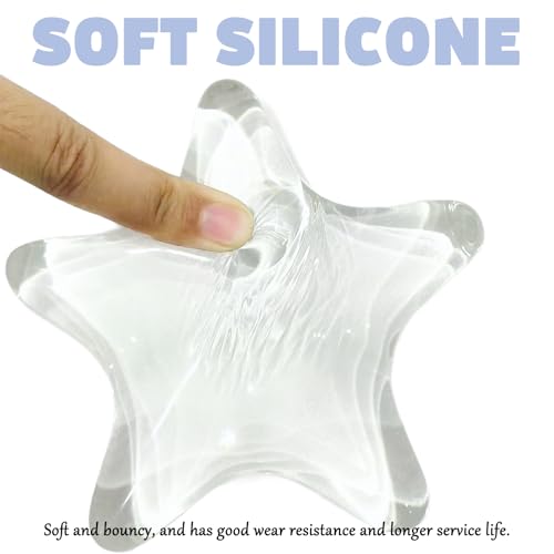 Gel Wrist Rest for Keyboard and Mouse Transparent White Sea Star Elbow Pad Cushion Ergonomic Cute Clear Cool Mouse Wrist Pad Silicone Non-Slip Support Computer Gaming Office Hand Pillow Ocean Beach - color: Star White