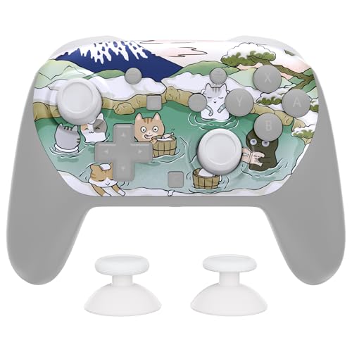 eXtremeRate DIY Replacement Faceplate Shell for Nintendo Switch 2 Pro Controller, Custom Front Housing Case, Thumbsticks and Screwdriver Tools for Switch 2 Pro Controller - Hot Spring Kitties - color: Hot Spring Kitties