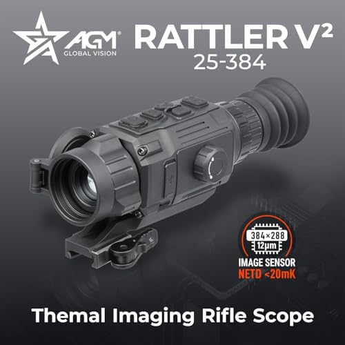 AGM Global Vision Rattler V2 Thermal Imaging Scope for Hunting, High Resolution with High Sensitivity Thermal Optics, Waterproof & Durable, Includes Thermal Targets & Cleaning Cloth - style: 25-384