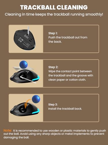 Wireless Trackball Mouse, Adjustable Angle, Rechargeable, Backlit-Blue Ball | MAM1 Pro Ergonomic Mouse Rollerball Thumb mice with 5 Level DPI, 3 Devices Connection (USB & Bluetooth ) for PC, Windows - color: Blue Ball