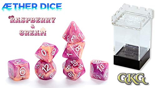Gate Keeper Games & Dice Gatekeeper Games Aether Dice Rasberry and Cream, Multi - style: Raspberry