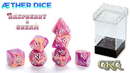 Gate Keeper Games & Dice Gatekeeper Games Aether Dice Rasberry and Cream, Multi - style: Raspberry