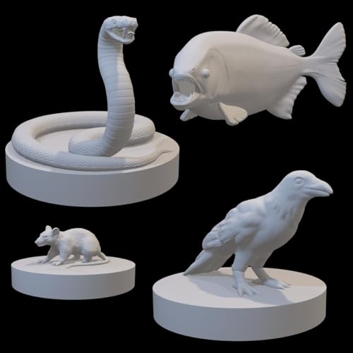 Wizard Familiar Miniatures Set for DnD, D&D, Pathfinder, Table Top RPG, and more - 15-piece set
