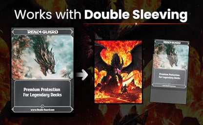 (Fire Dragon) 100% Hand-Drawn 100ct Textured Matte TCG/MTG Card Art Sleeves by Realm Guard