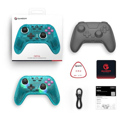 GameSir Nova Wireless Controller, Hall Effect Sticks, Dual RGB Circles, 1200mAh Battery, for Switch, PC, iOS, Android (Neon Teal) - color: Neon Teal