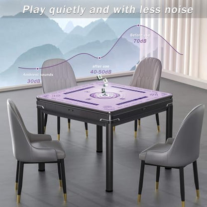 2F22E Mahjong Mat, Noise Reduction Non-Slip Mahjong Mat for Table, 32.4 * 32.4 Inch Mahjong Table Mat for Poker, Board Games Table Mat, Card Games, Tile Games, Dominoes(Purple) - color: Purple