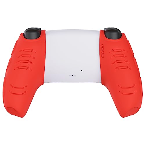PlayVital Mecha Edition Passion Red Ergonomic Soft Controller Silicone Case Grips for ps5, Rubber Protector Skins with Thumbstick Caps for ps5 Controller - Compatible with Charging Station - color: Passion Red