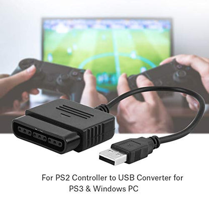PS2 to PS3 Adapter, 20cm USB Cable PS2 to PS3 Video Game Controller Adapter Converter for PS3 Compatible with PS3 Console and PC
