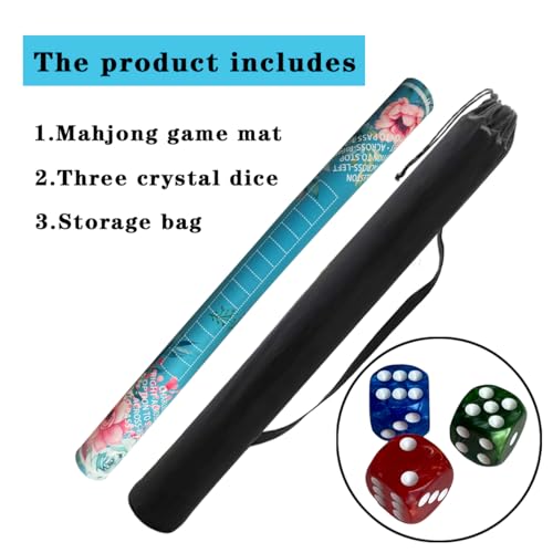 mahjong mat for table with Drawstring Bag/31.5Inch/american mahjong table cloth with rules mats,Noise Reduction Anti-Slip game mat for table,for Mahjong/Poker/Board Games/Card Games/Dominoes (blue) - color: Light Blue