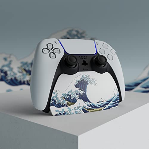 playvital 2 Pack Controller Display Stand for ps5, Gamepad Stand Desk Holder for ps5 Controller Accessories with Rubber Pads, The Great Wave - color: The Great Wave 2 set