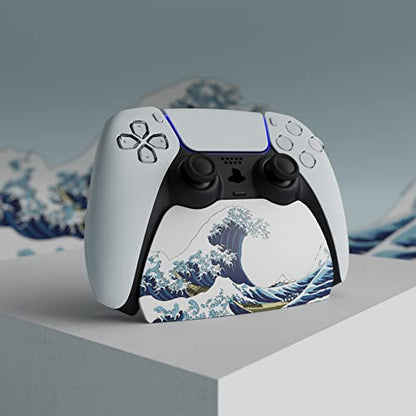 playvital 2 Pack Controller Display Stand for ps5, Gamepad Stand Desk Holder for ps5 Controller Accessories with Rubber Pads, The Great Wave - color: The Great Wave 2 set